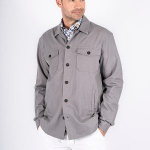 Pre End - Halton overshirt / hørskjorte I grå