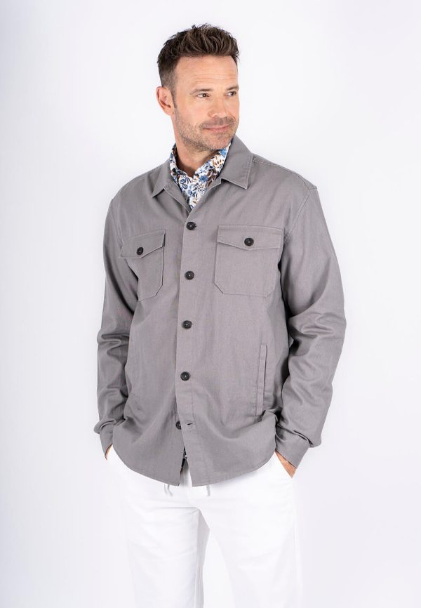 Pre End - Halton overshirt / hørskjorte I grå