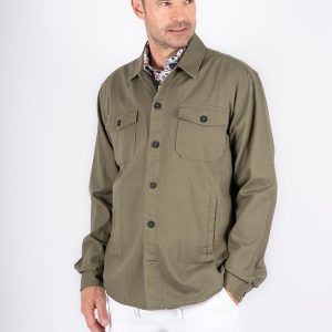 Pre End - Halton overshirt / hørskjorte I grøn