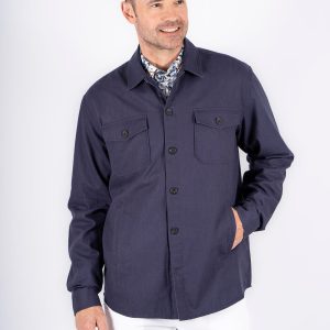 Pre End - Halton overshirt / hørskjorte I navy
