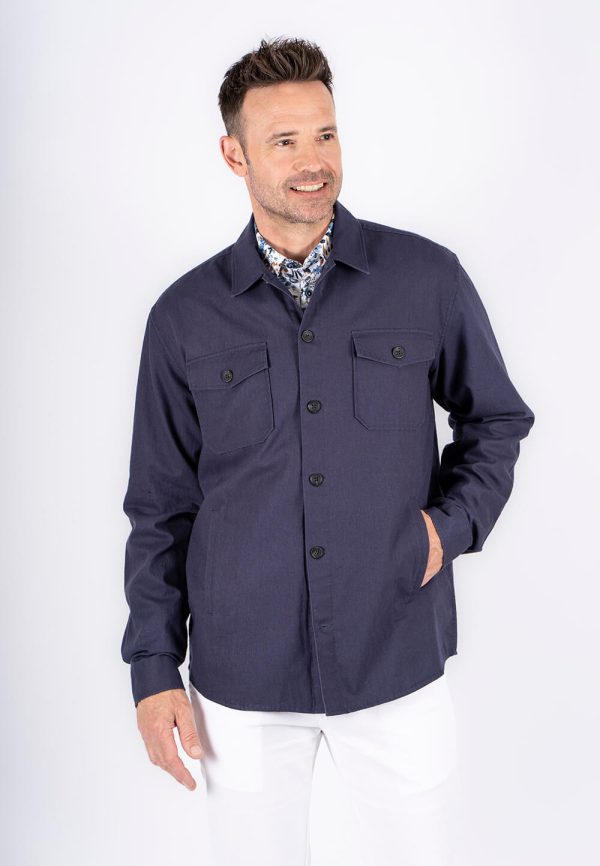 Pre End - Halton overshirt / hørskjorte I navy