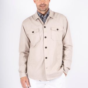 Pre End - Halton overshirt / hørskjorte I sand